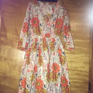 Vintage sun flower maxi dress